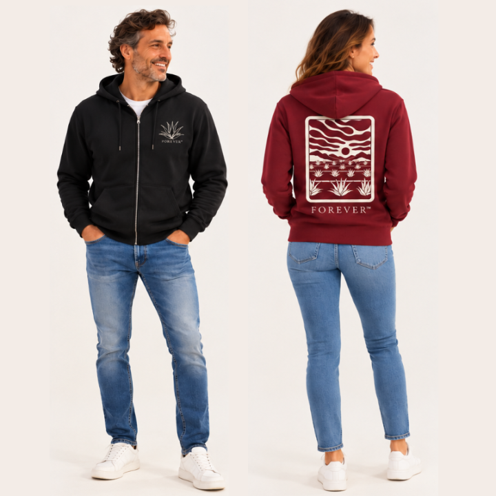Aloe Unisex hoodie zipped sweatshirt